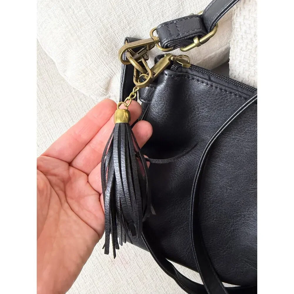 NEW seOSTO Crossbody Bag Size [ ] Vegan Leather Multi Pocket Sling